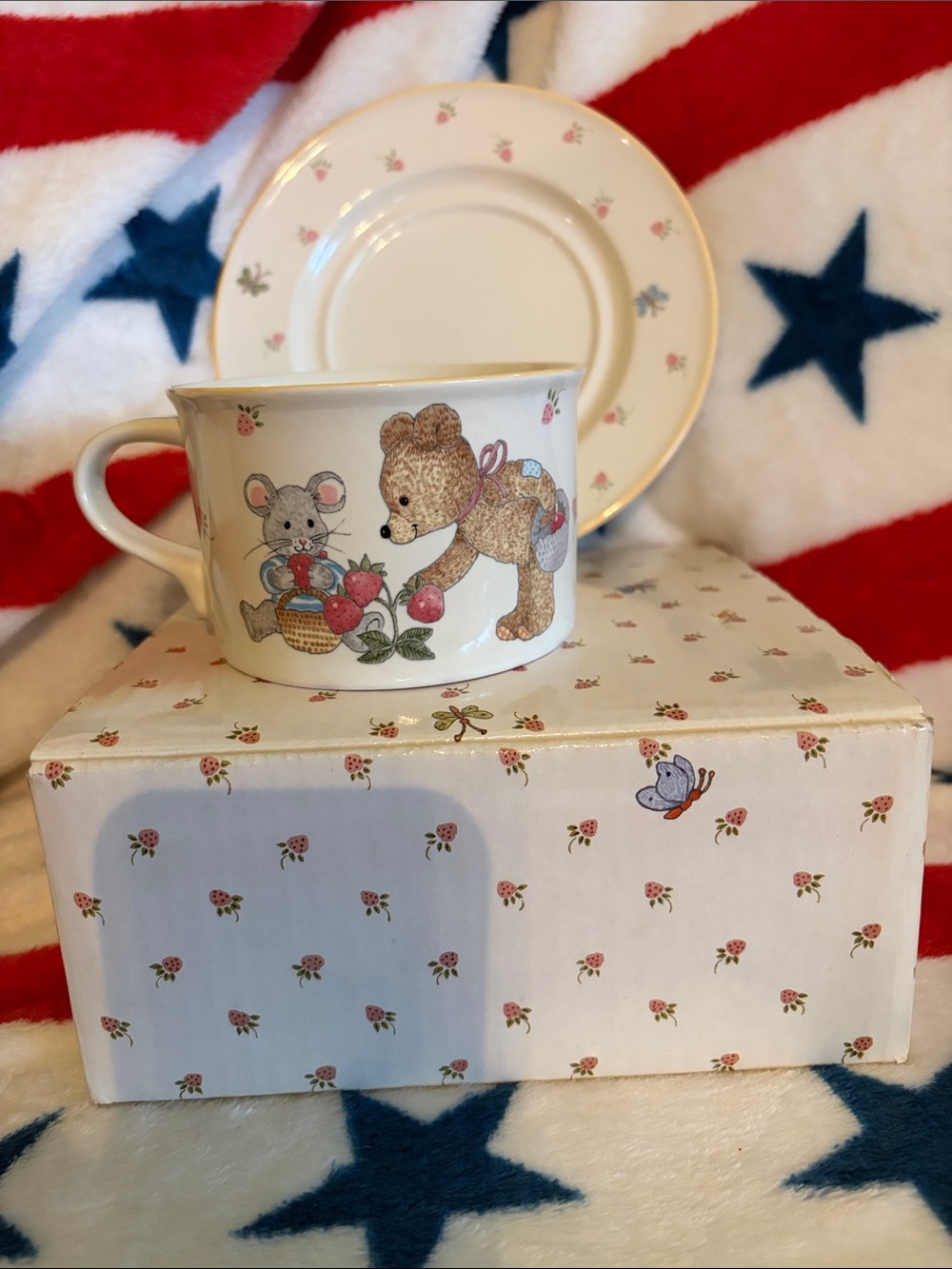 Vintage Mikasa Teddy cup and saucer set.
